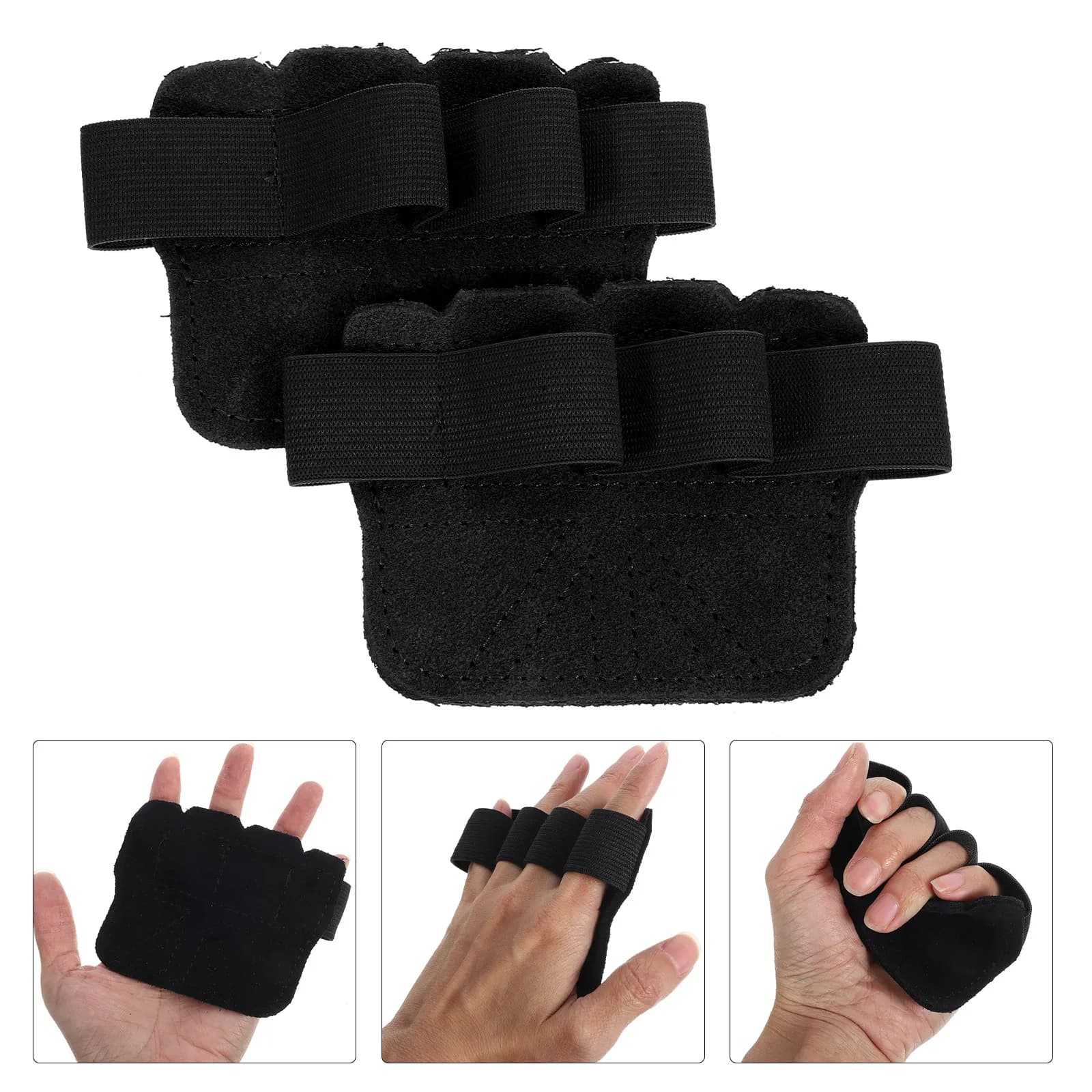 1 Paio di Guanti da Palestra Mezze Dita in Pelle Bovina e Nylon Antiscivolo per Sollevamento Pesi da Uomo, Guanti per Trazioni Sportive all'Aperto
