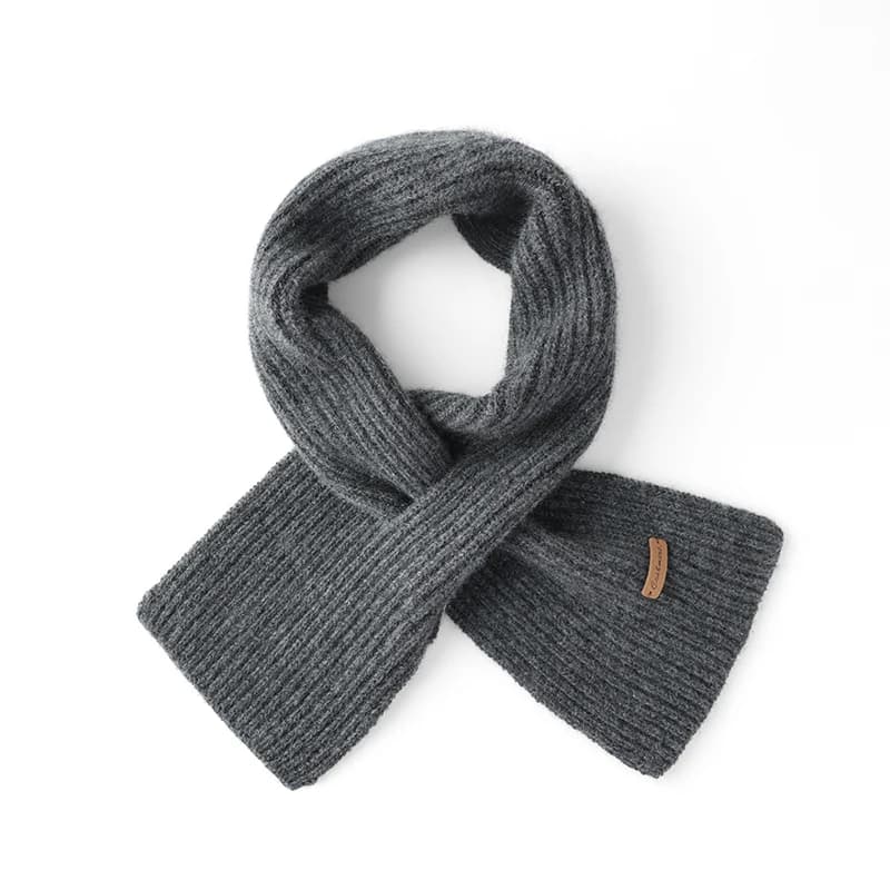 Autumn New 100% Pure Fine Cashmere Scarf Unisex Small Scarf Universal Versatile Perforated Double Yuanbao Neck Warmer