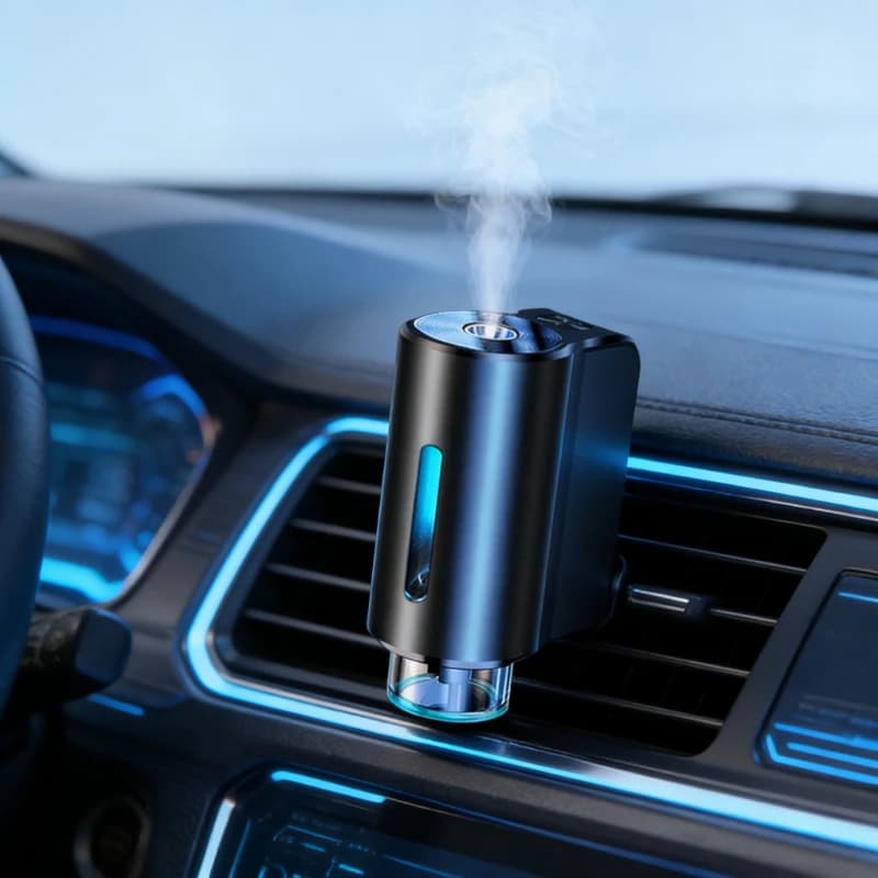 Mini Smart Electric Aroma Diffuser for Cars with Essential Oil, 3 Levels, Automatic Portable Deodorant for Ventilation Bags