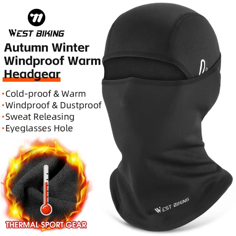 WEST BIKING Passamontagna tattico caldo invernale per ciclismo Cappello da escursionismo Moto MTB Maschera integrale antivento Attrezzatura sportiva termica