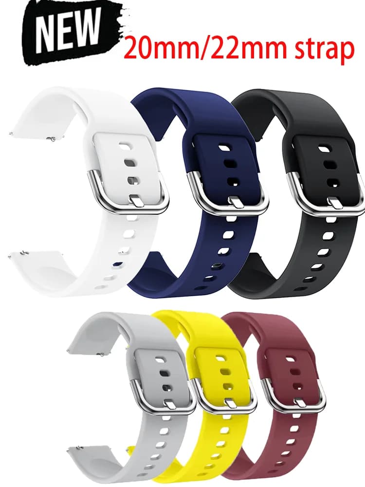 3 pezzi 20mm/22mm cinturino in silicone per Amazfit GTS/2/2e/3/4 GTS2 Mini/GTR 4/3/Pro/47mm/GTR2/2e/stratos/3 braccialetto Amazfit Bip 5 6 /U/S