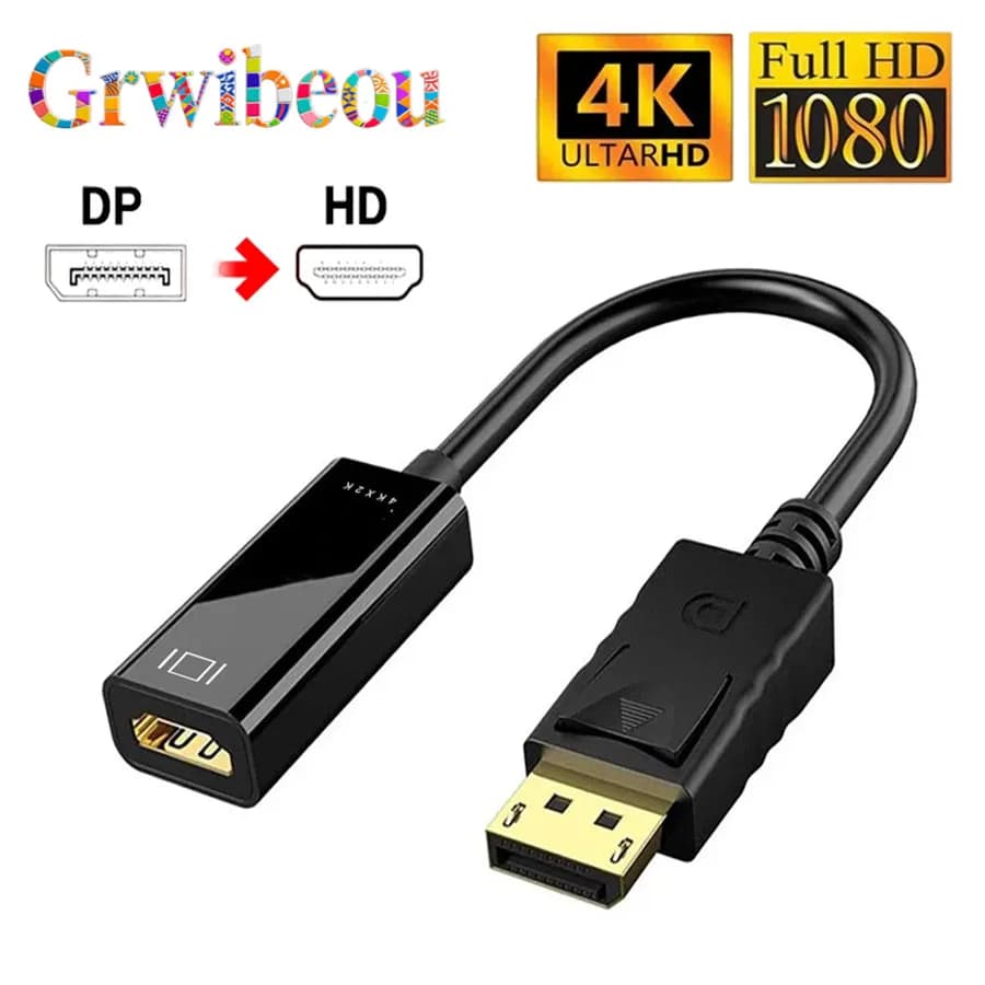 Cavo adattatore compatibile DisplayPort a HDMI 4K 1080P maschio DP a femmina Convertitore audio video compatibile HDMI per PC portatile