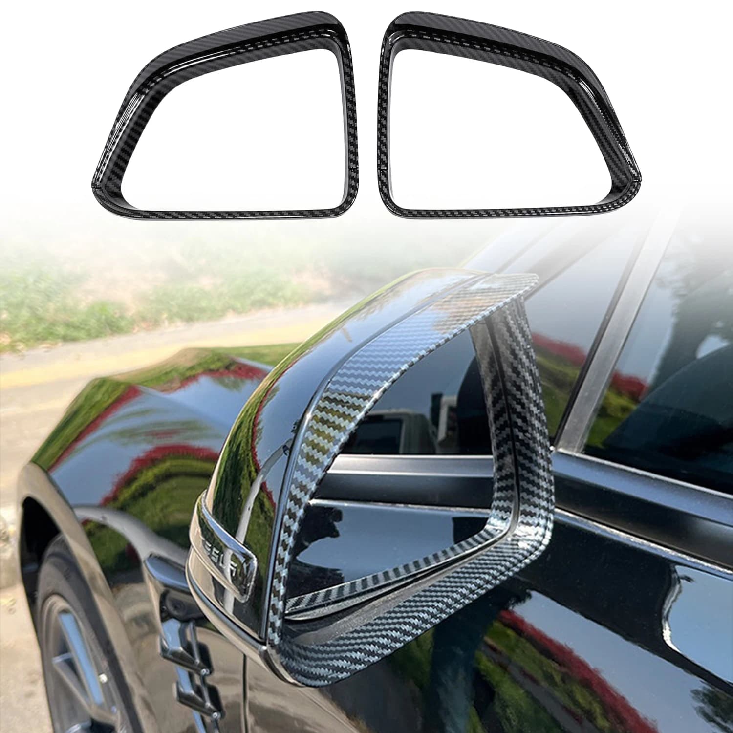 For Tesla Model Y 2025 2026 ABS Rear View Mirror Rainy Shield Guard Car Rearview Mirror Rain Eyebrow Sun Visor Shade Cover 2pcs