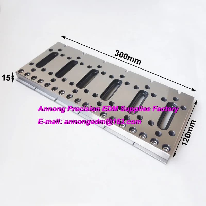 300x120x15tmm Jig Tools Foro M8 (acciaio inossidabile) per tutte le macchine per elettroerosione a filo, scheda degli attrezzi di fissaggio, morsetto per estensioni per taglio a filo