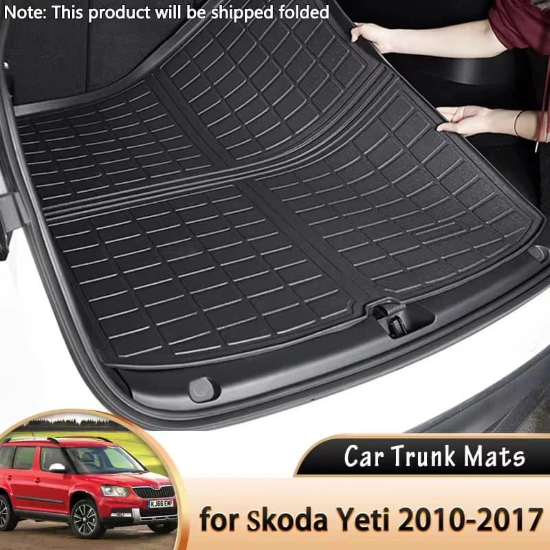 Tappetino per bagagliaio posteriore per auto Cuscinetti protettivi impermeabili Cargo Liner Tronco Vassoio Tappetini per Skoda Yeti 5L 2010 ~ 2017 2013 2014 2015 2016