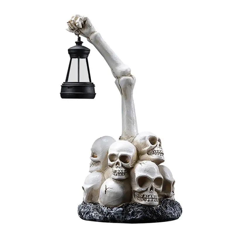 Lampade da comodino di Halloween Ornamenti con teschio Ornamenti per luce notturna con teschio Lampada da tavolo da scrivania Lampada da atmosfera Vetrina per acquario