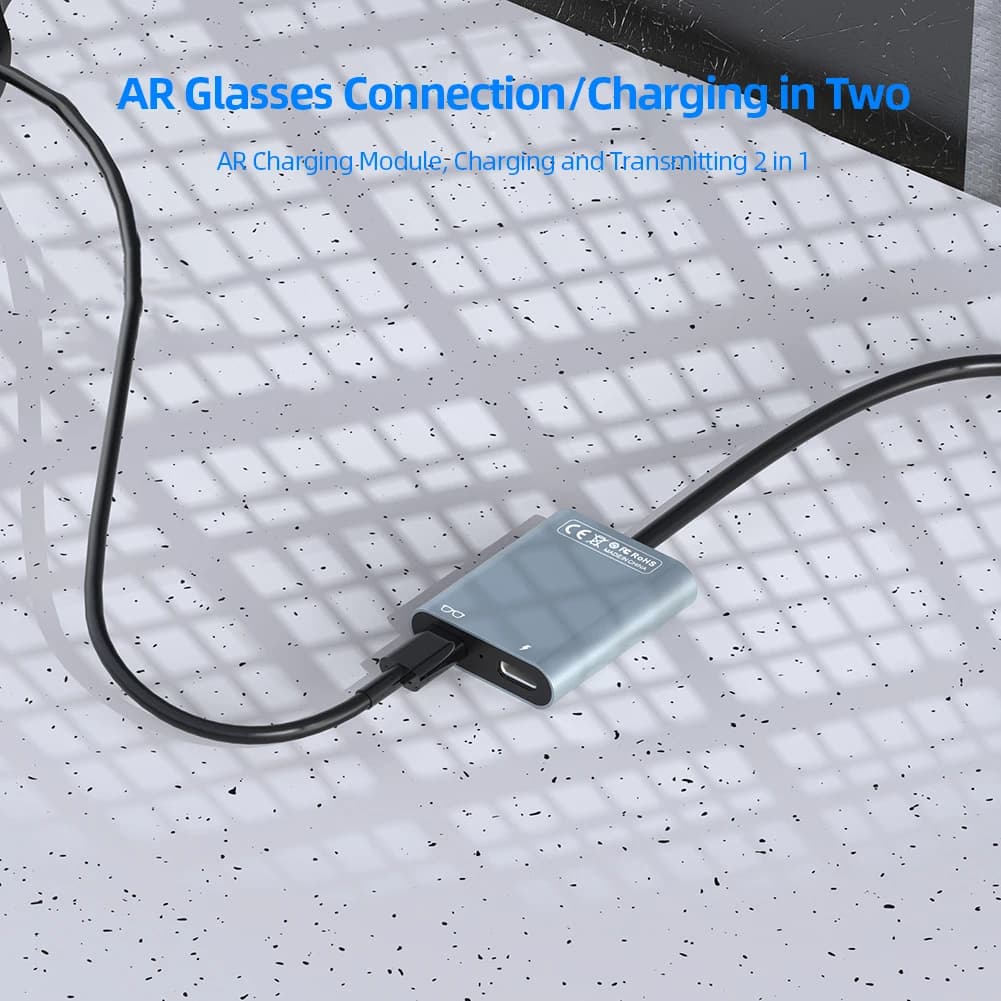 Docking station USB C 2 in 1 PD100W e trasferimento dati Dock USB C Adattatore tipo C da 10 Gbps per occhiali AR Telefono Tablet Laptop PC