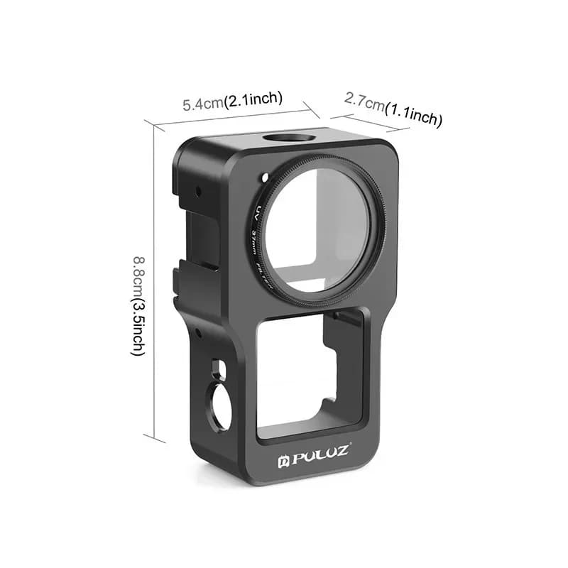 Custodia Protettiva in Lega di Alluminio per DJI Action 2, Gabbia in Metallo + Filtro UV per Accessori Fotocamera DJI Action 2