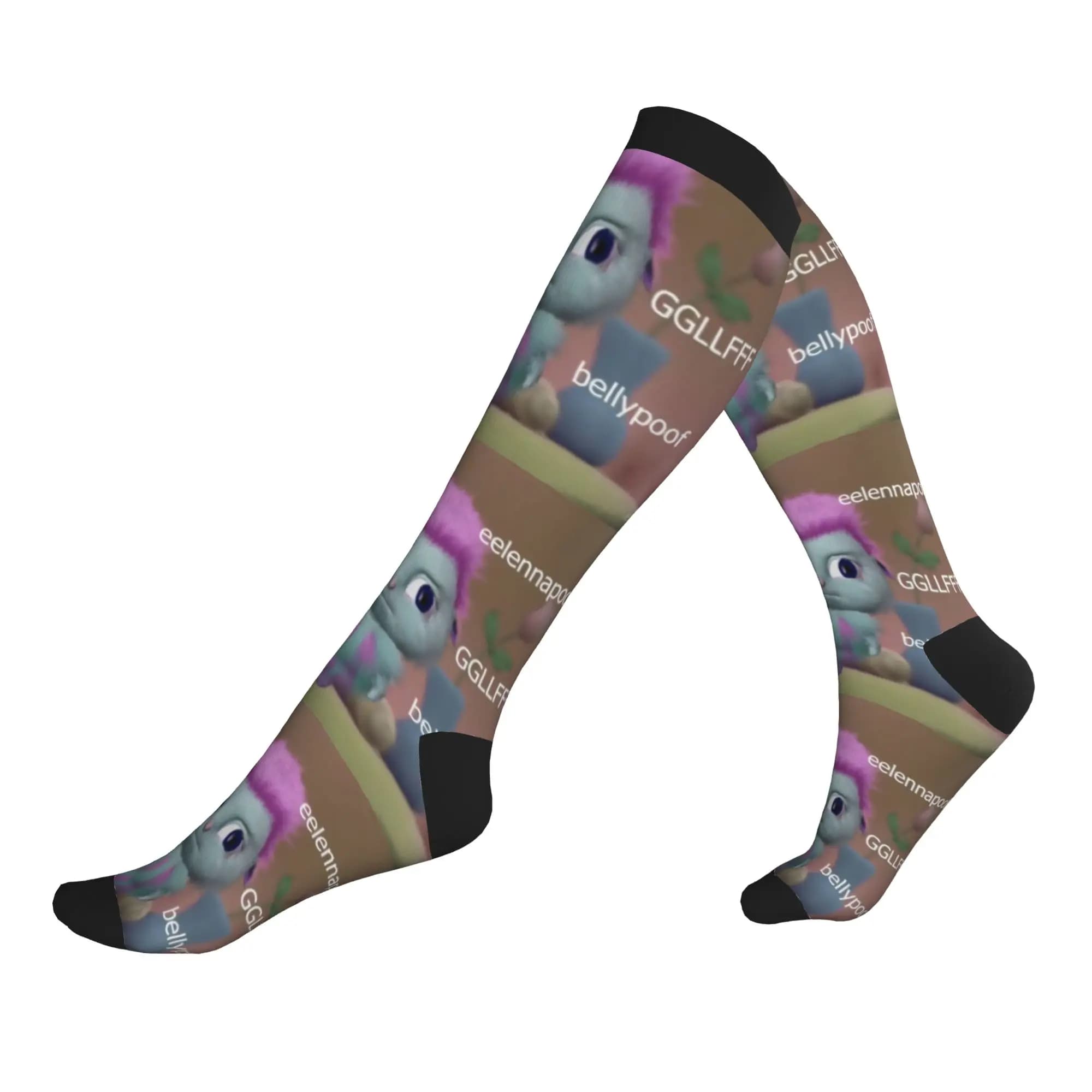 Funny Bibble Meme Cartoon Socks Men Women Warm 3D Print Sports Football Sports Compression Socks