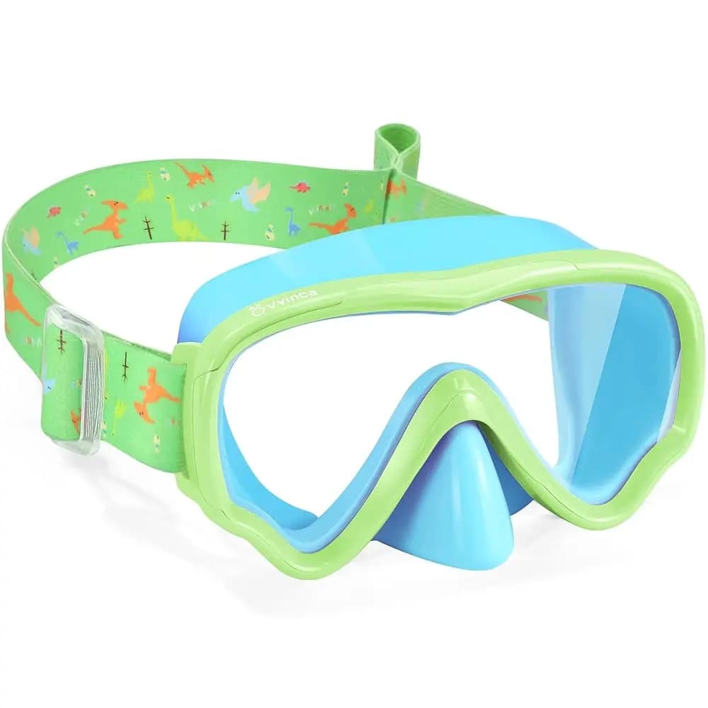 Occhialini da nuoto per bambini con coprinaso e cinturino in tessuto - Occhialini da nuoto impermeabili antiappannamento/anti-UV per ragazzi e ragazze 3-15 anni