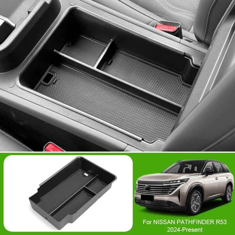 Per NISSAN X-TRAIL ROUGE PATHFINDER 2021-Presente Auto ABS Bracciolo Scatola di Stoccaggio Sotto Centrol Controllo Organizzatore Vassoio Accessori