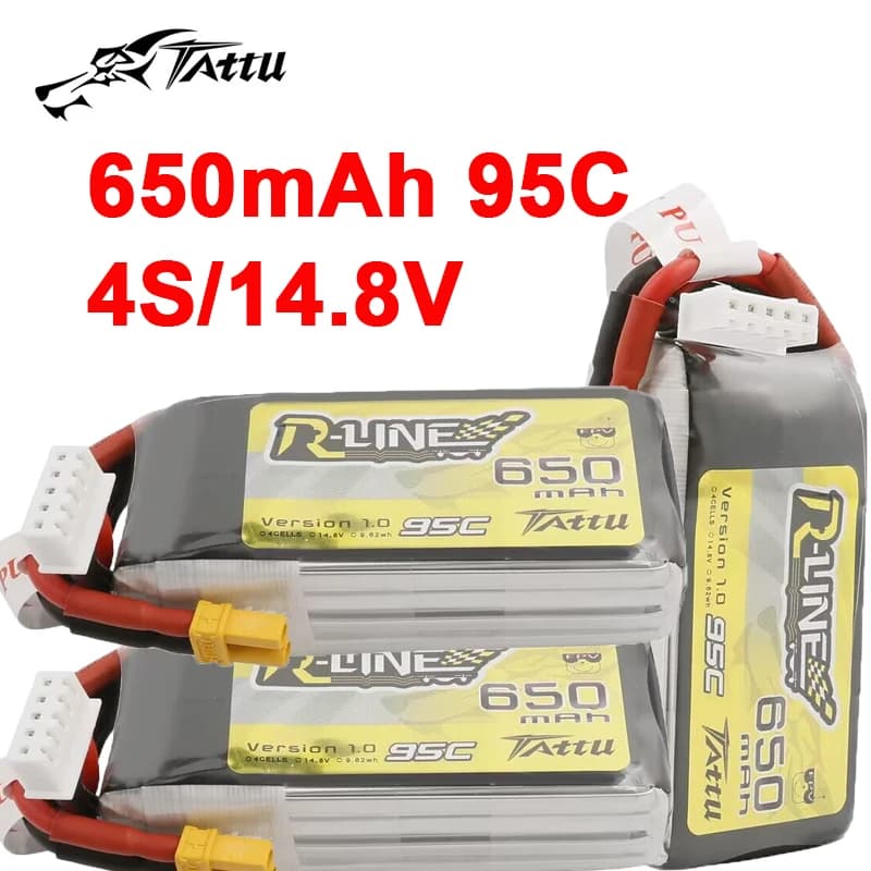 3Pcs TATTU R-LINE 1.0 14.8V 650mAh 95C batteria LiPo per elicottero RC Quadcopter FPV Racing Drone parti 4S batteria ricaricabile