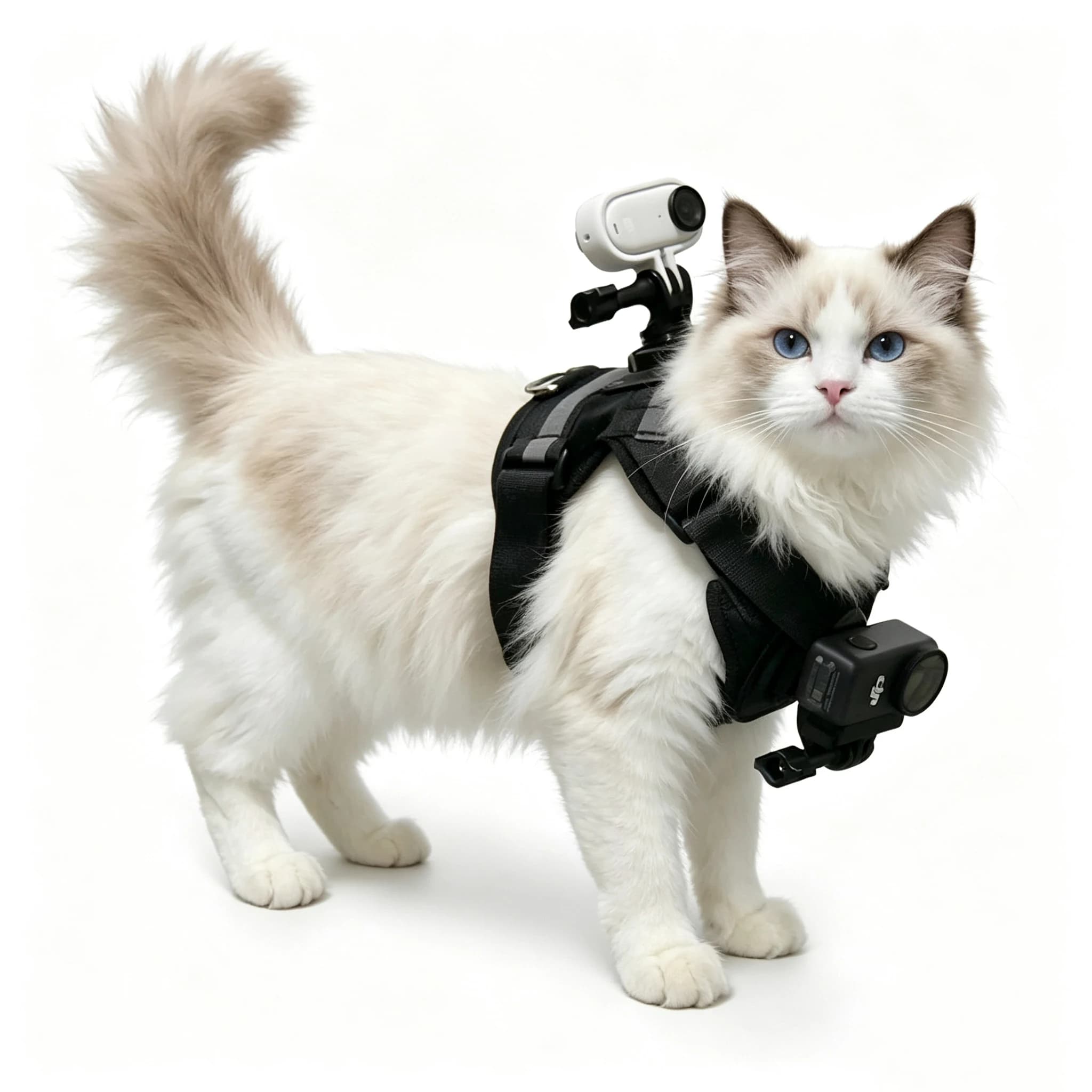 Pet Camera Mount for Cats And Dogs 1.5-6KG Chest Back Harness Holder Compatible with GoPro Hero DJI OSMO Insta360 Action Camera