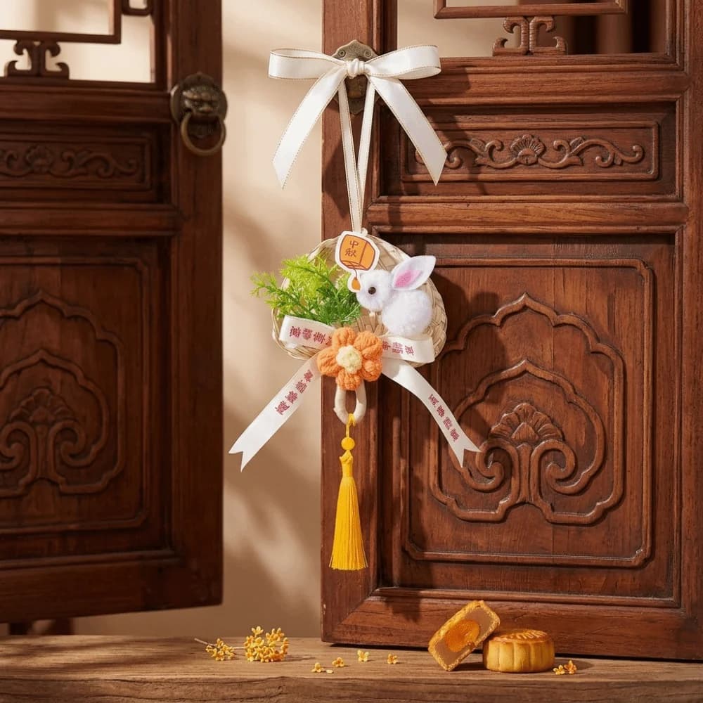 Material Kit Hanging Decorations DIY Door Ornaments Flower Tassel Hanging Wind Chimes Handmade Moon Festival Pendants