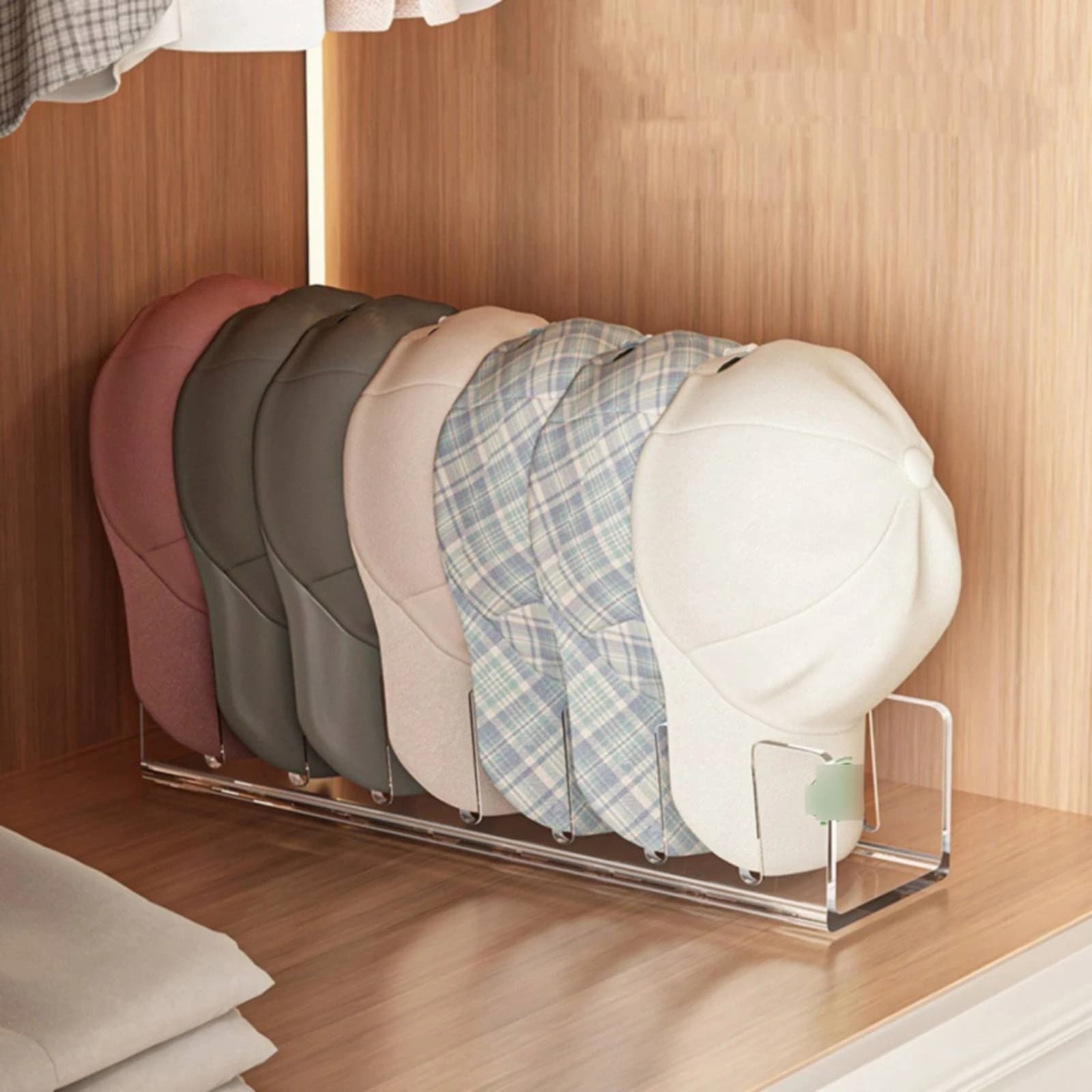 Acrylic Hat Organizer Easy to Organize Acrylic Cap Stand Baseball Cap Organizer Minimalist Design Hat Display Stand Space-Saving
