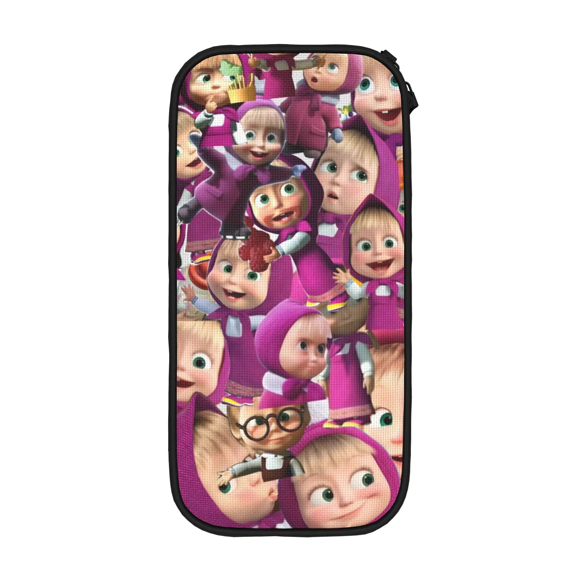 Classic case with Characters of Masha and Bear Soul Cards, Large Holder for Children, Handbag with School and Student Hinge