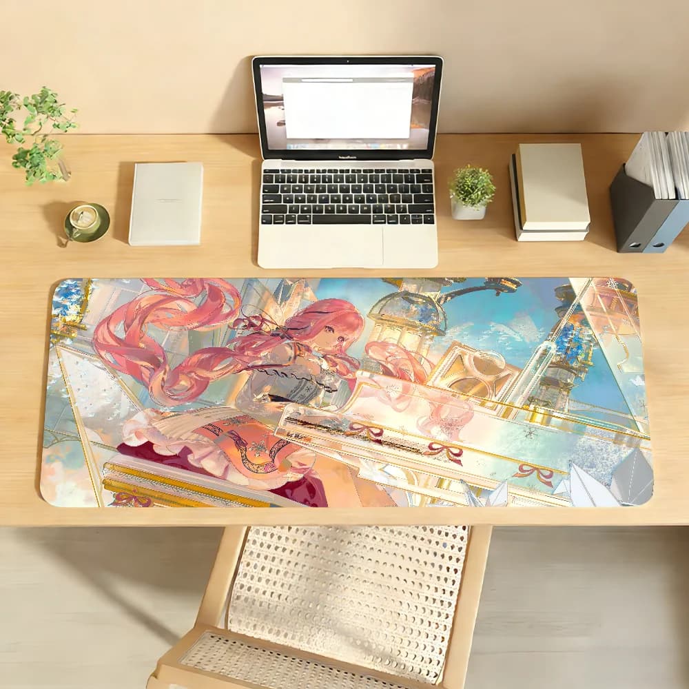 Tappetino per mouse Infinity Nikki, tappetino da scrivania con bordo bloccabile antiscivolo, accessori per PC e laptop, tastiera da ufficio in gomma, decorazione per giocatori di grandi dimensioni