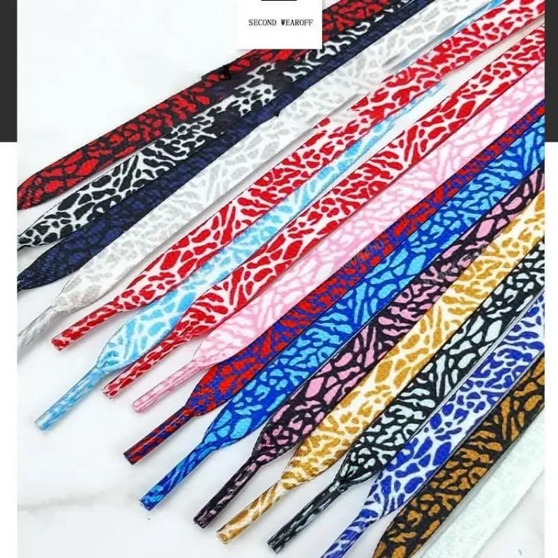 Lacci delle scarpe con stampa leopardata alla moda Burst Crack Texture lacci delle scarpe Flat AF1/AJ Sneakers lacci per scarpe 120/140/160CM stringhe per scarpe 1 paio