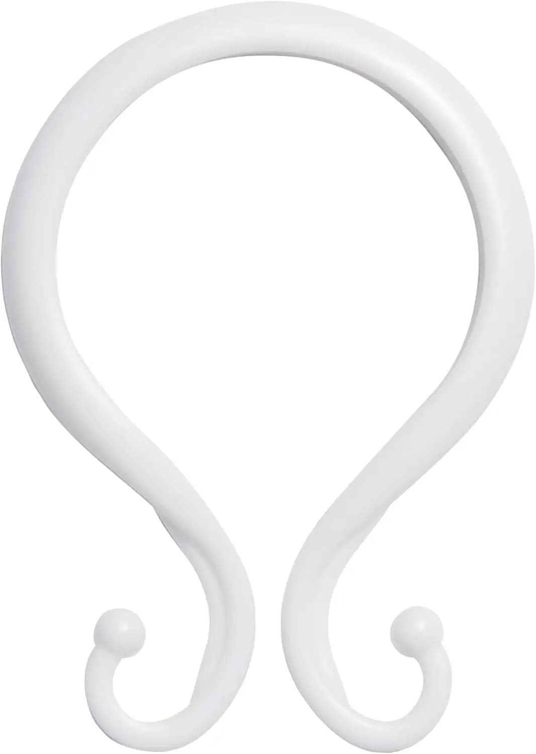 Anti-rust Liscia Plastic Shower Curtain Rings with Double Hooks for Shower Tent and Standard Rod