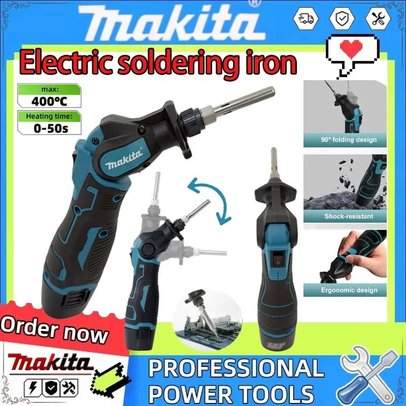 Makita Electric Soldering Iron Gun Welder Hot Air Gun Heating Welding Machine 0-400℃ Adjustable Temperature For 18V Battery