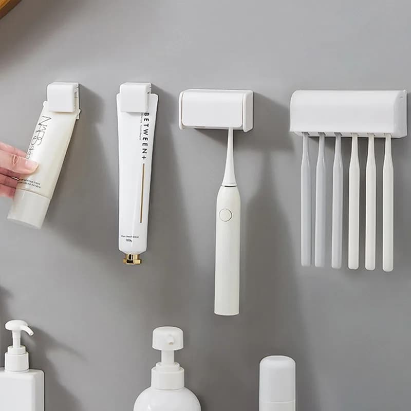 Dispositivo di supporto da parete per spazzolino rimovibile per spazzolino dentale Supporto per spazzolino da bagno senza punzonatura Lavabile YSJ004