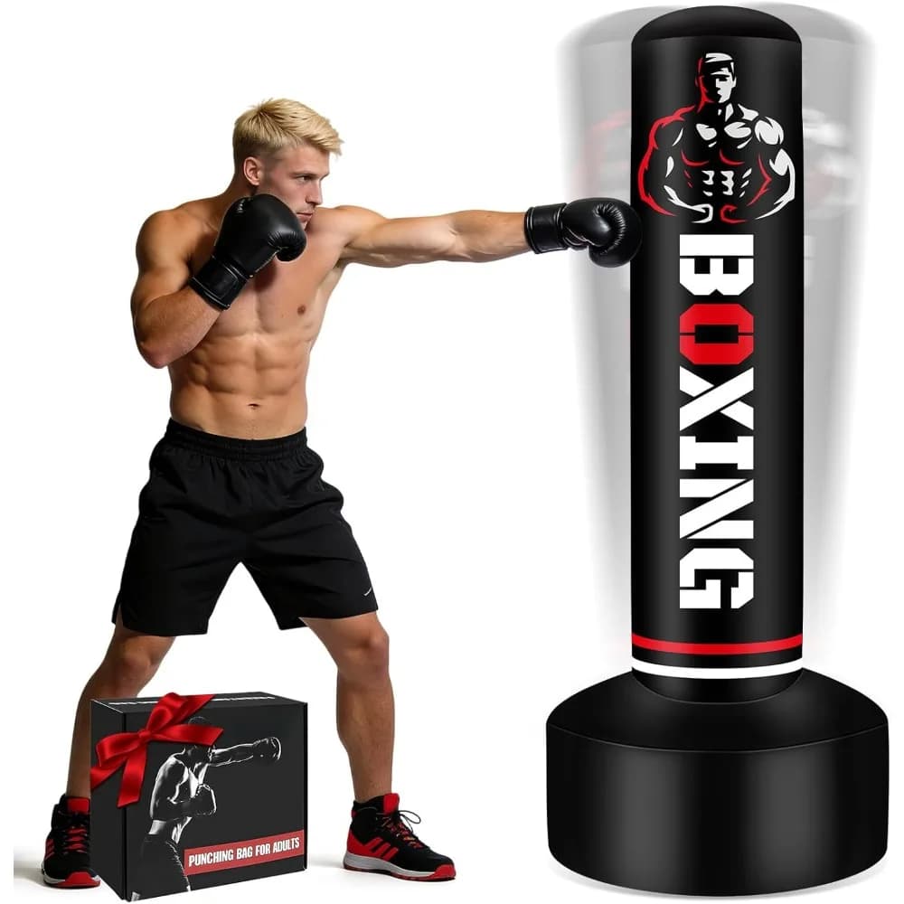 Sacco da Boxe Autoportante da 70 Pollici per Adulti e Adolescenti, per Allenamento di Kickboxing, MMA, Muay Thai e Fitness