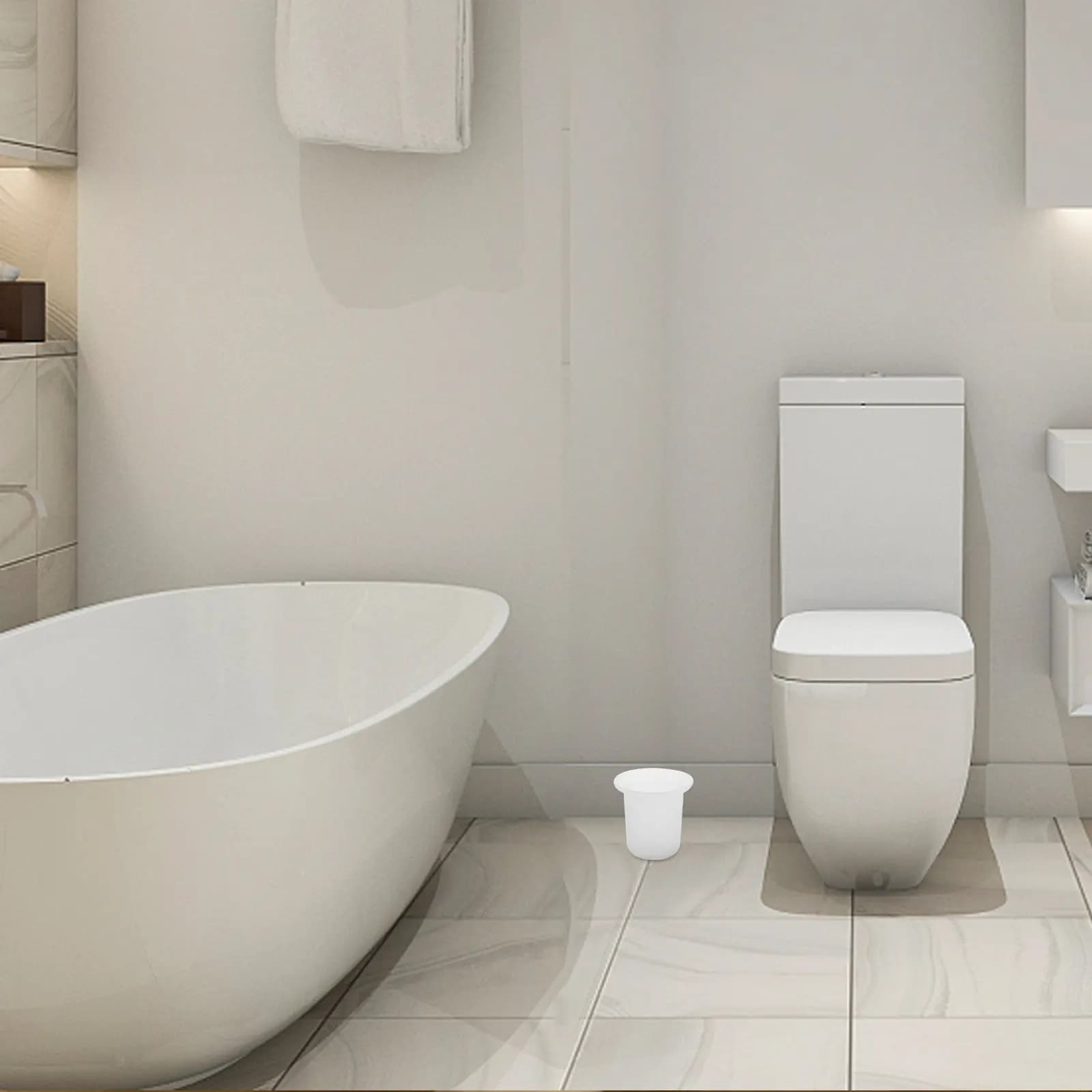 Set di 2 Portaspazzole per WC in Vetro Satinato, Design Elegante, Contenitore Dedicato per la Conservazione della Spazzola, Isola lo Spazzolame, Accessori Bagno Minimalisti