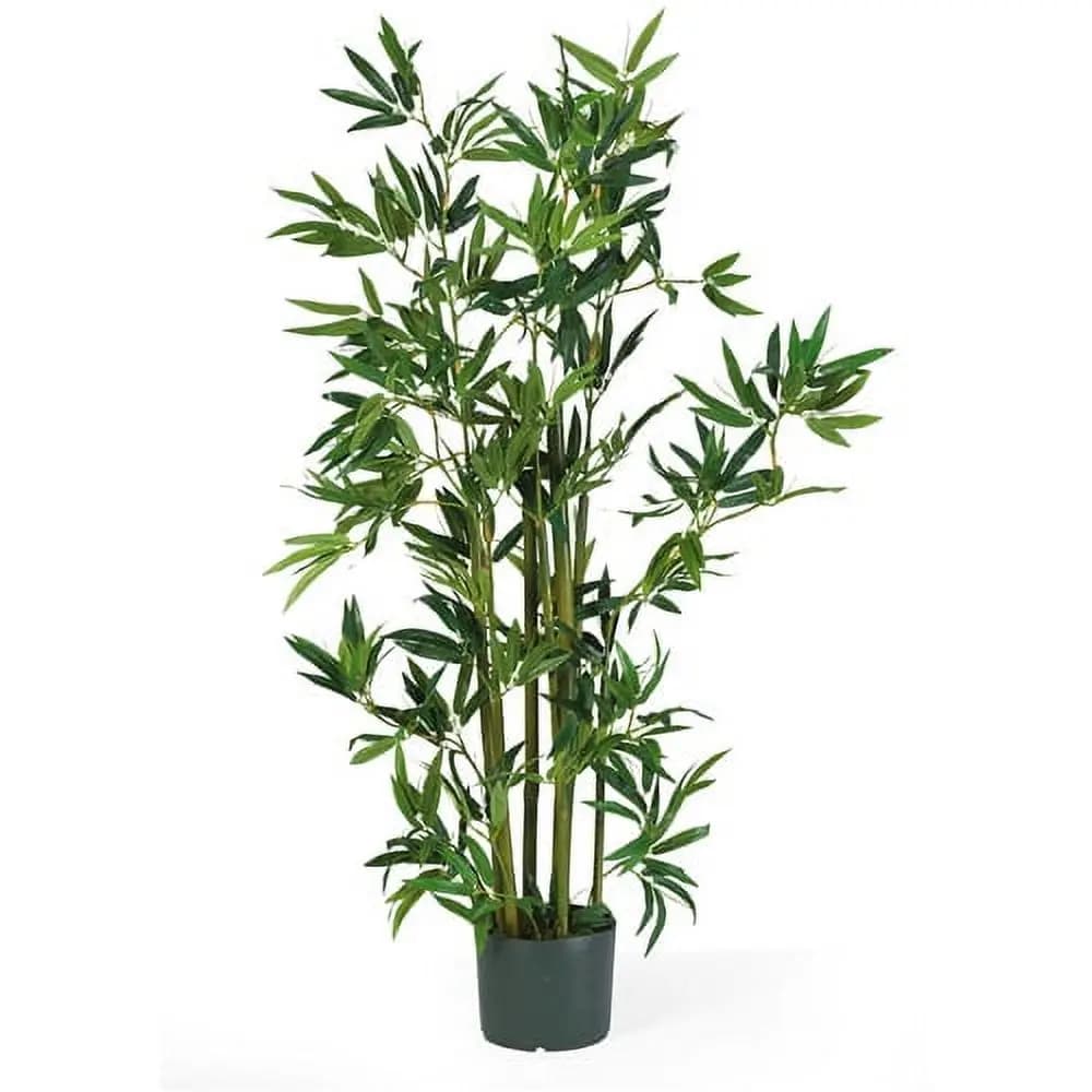 4-foot bamboo and polyester artificial green plant