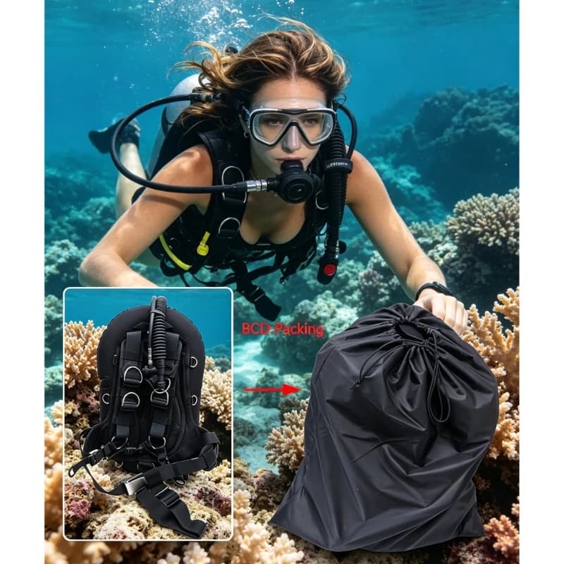 Q39E Portable Drawstring Snorkel Equipment Bag Snorkeling Gear