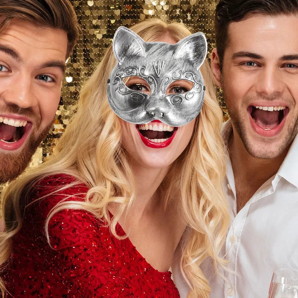 2 Pezzi Maschera Scintillante a Forma di Volpe, Morbida e Traspirante, Mezza Maschera per Carnevale, Accessorio per Feste in Maschera e Cosplay per Donne