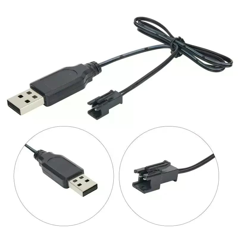 Car 1Pcs RC USB Charger Cable For 3.7V Lithium Battery SM 2P Charging Aircraft Helicopter Toys Accessories