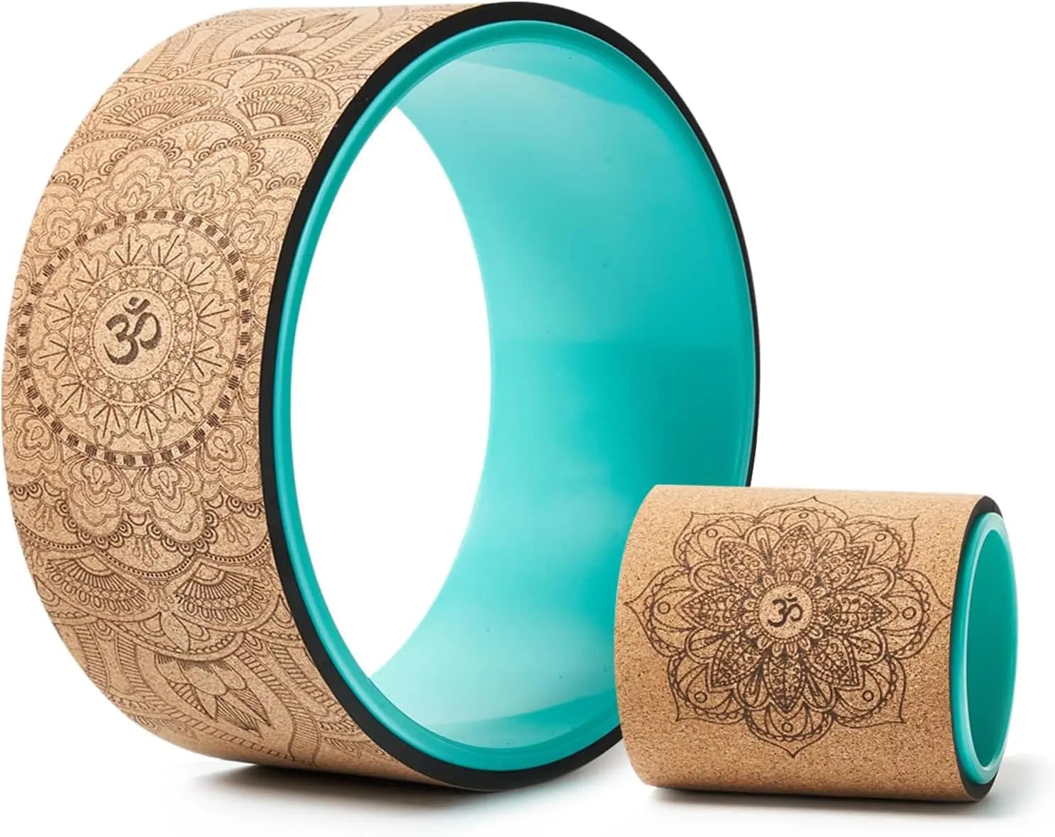 Ruota per Yoga per Stretching, Rullo per Massaggio Profondo dei Tessuti con Cuscino Extra, Schiuma Spessa e Larga per Rafforzare i Muscoli Centrali