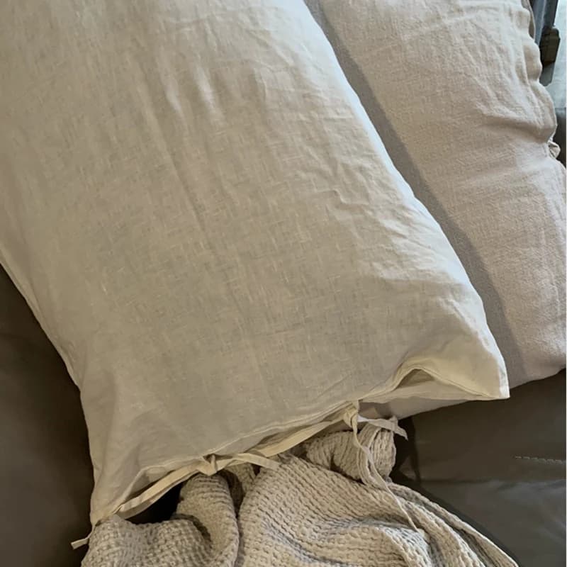 Fodera per cuscino 100% puro lino, federa da camera da letto, morbida e confortevole