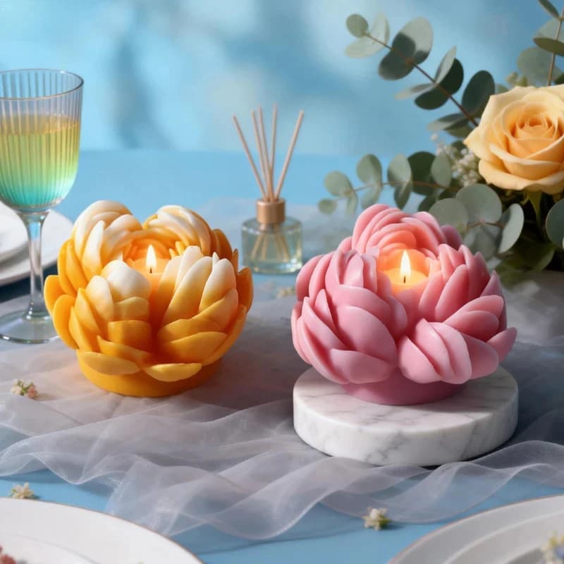 Nuovo Stampo in Silicone Fai-da-Te per Paeonia lactiflora Pall, per Candele Aromatiche Fatte a Mano, Forme per Fiori di Peonia, Accessori per la Creazione di Sapone e Candele