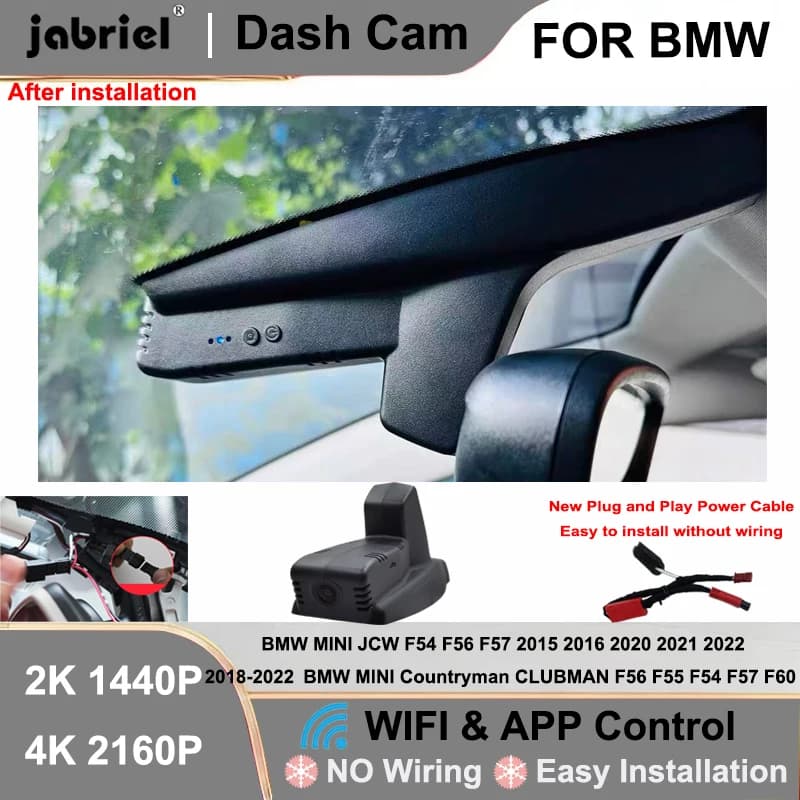 Telecamera DVR per cruscotto BMW i3 (I01) 2013-2022, 2K/4K, Wi-Fi, Plug & Play, Registratore Video