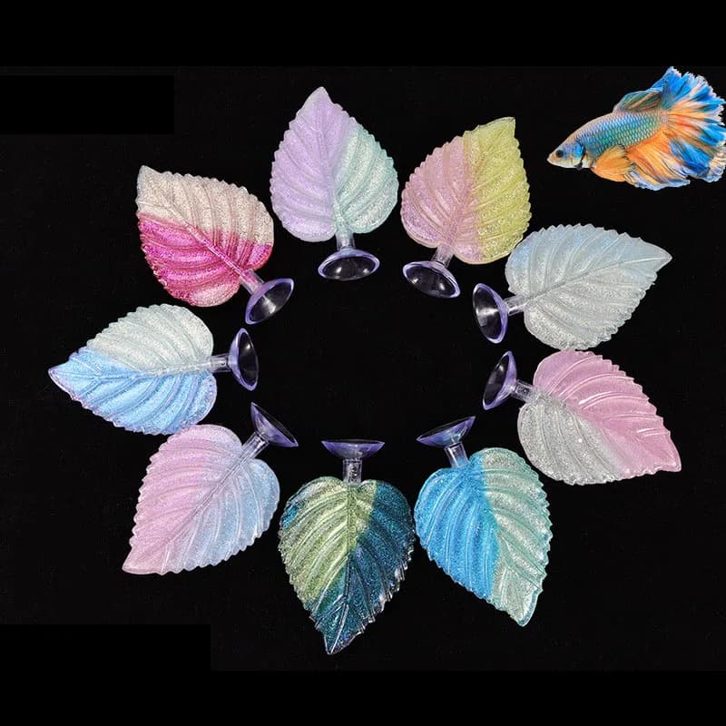 New Colored Artificial Foil for Aquarium, Ornamental Plant for Rest and Reproduction of Betta Fish, Leave for Game, Relax and Hide