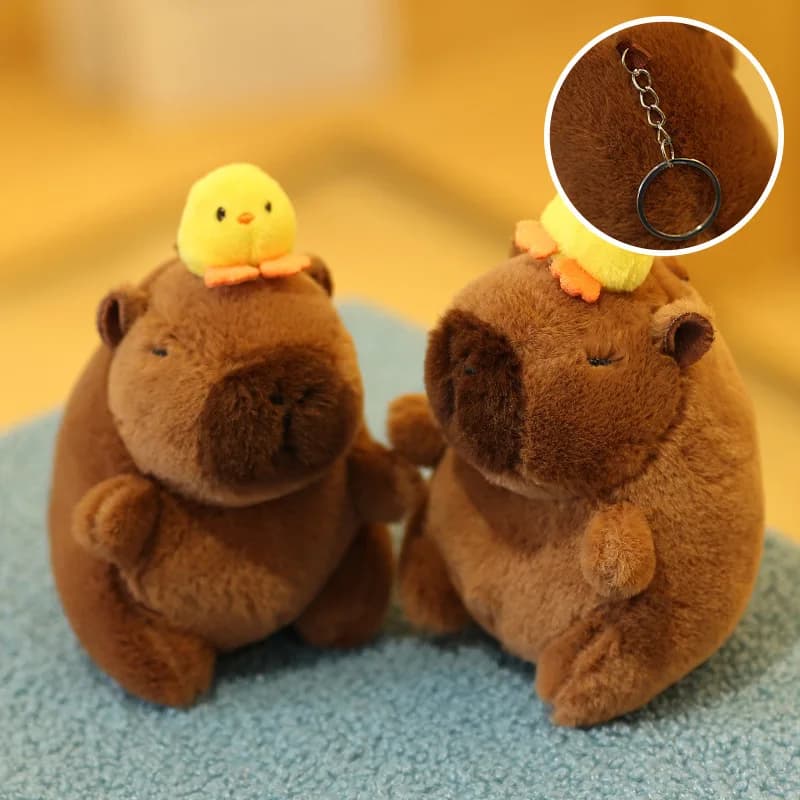 Small Size Cute Capybara Stuffed Animal Plush Doll Blow Bubble Design Soft Capybara Toy Birthday Present