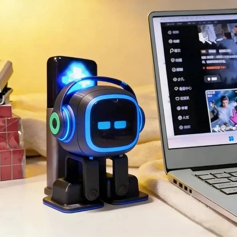 New EMO AI Robot Interactive Desktop Companion with Charging Skateboard Multilingual Smart Chat Dancing Features Children Gift