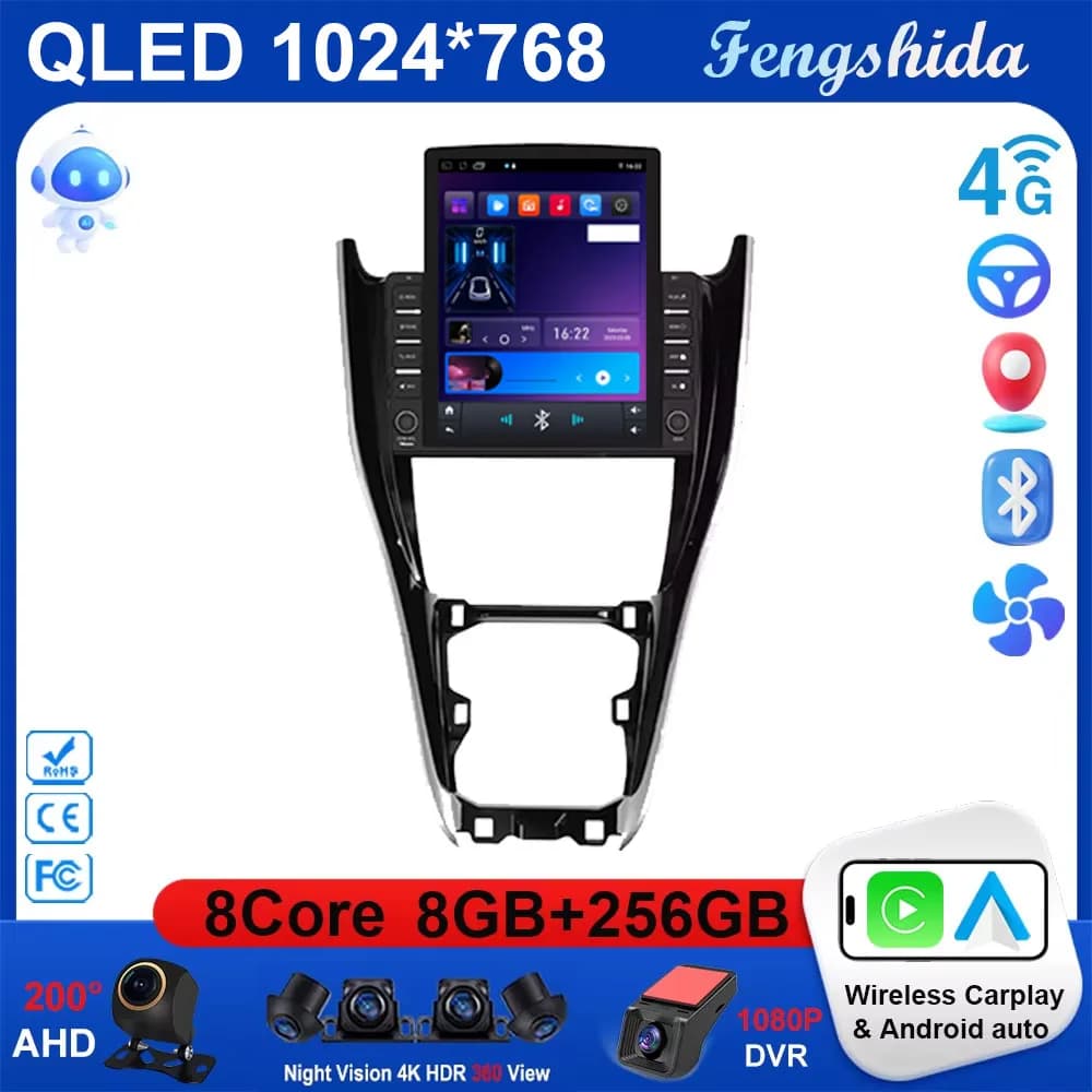 9.7 Android 15 Autoradio Per Toyota Harrier 2010-20175G Wifi BT CPU ad alte prestazioni HDR Navigazione GPS Lettore multimediale 2din
