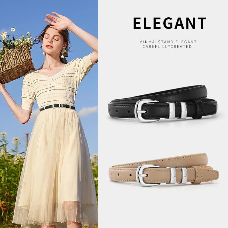 Cintura da donna in PU con fibbia ad ardiglione in lega morbida e resistente di lusso, jeans alla moda, pantaloni casual, cintura, regalo per banchetti
