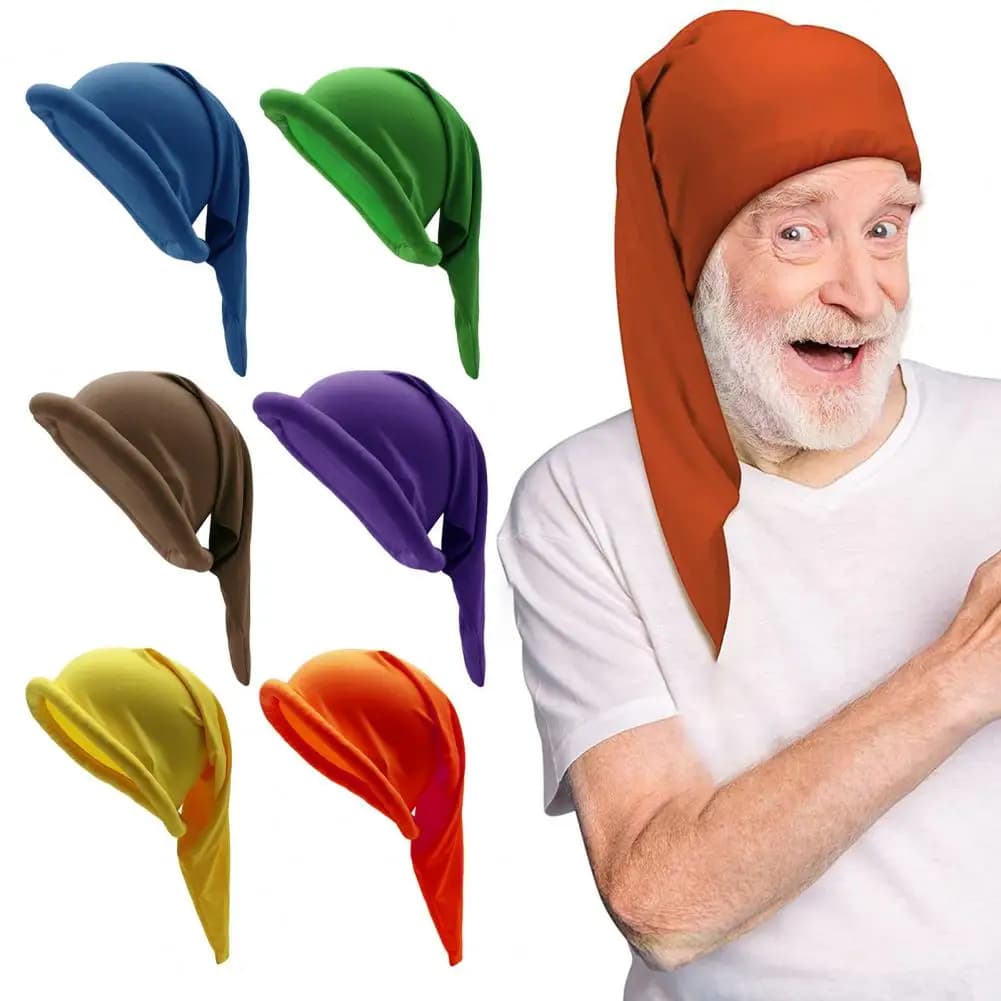 Christmas hat caps Solid color Elfo Cosplay Kids costume Halloween Christmas Birthday party Puntelli 7 colors
