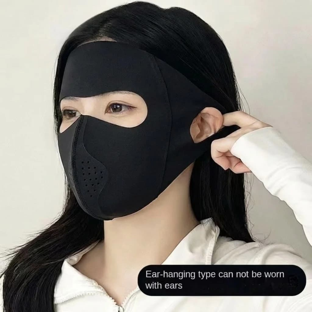 Maschera viso estiva in seta ghiaccio traspirante e sottile, senza cuciture, per ciclismo, sciarpa protettiva anti-UV per sport all'aperto