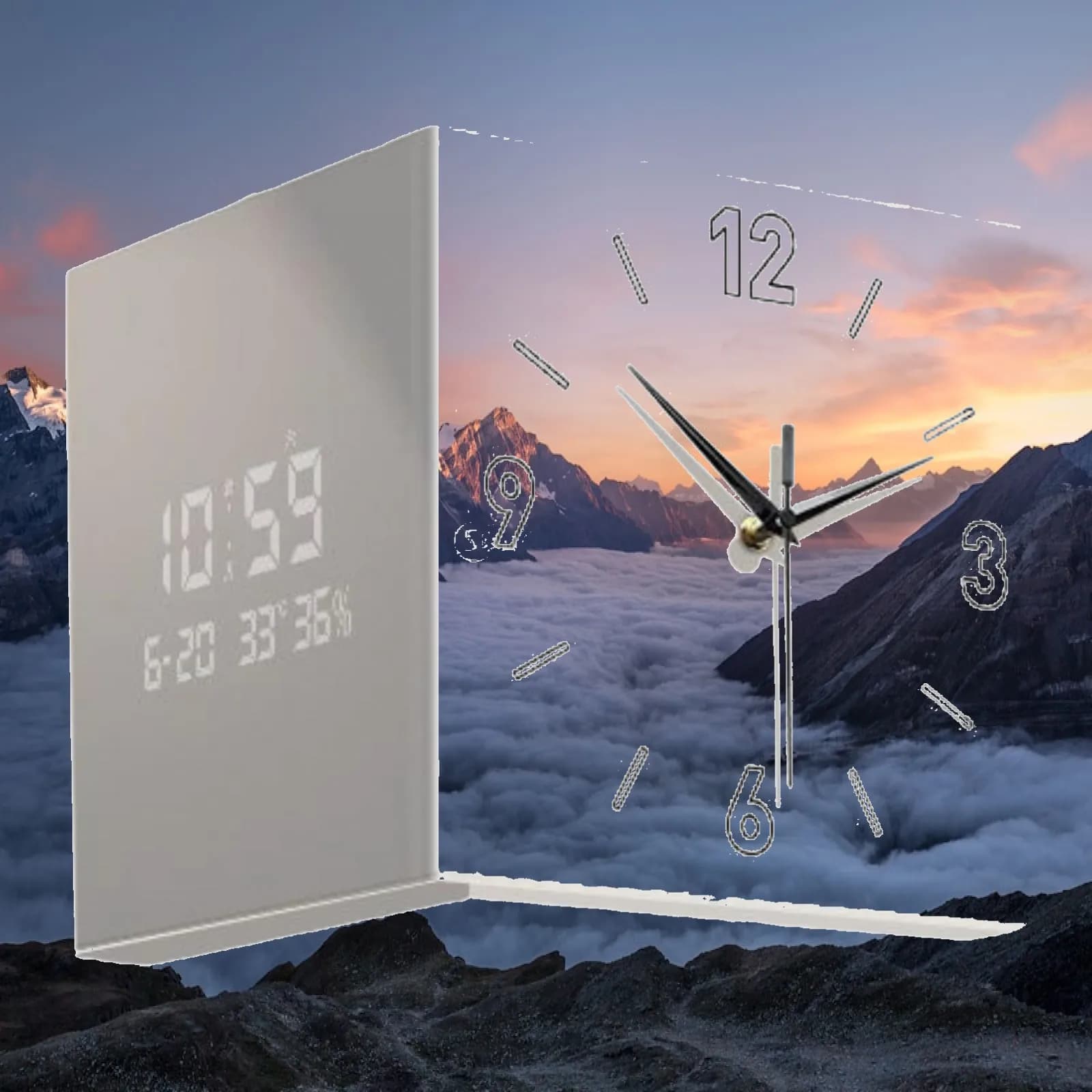 Double Sided Clock Square Outdoor Indoor Versatile Display Wall Decor Wall Clock for Farmhouse Office Patio Classroom Bedroom