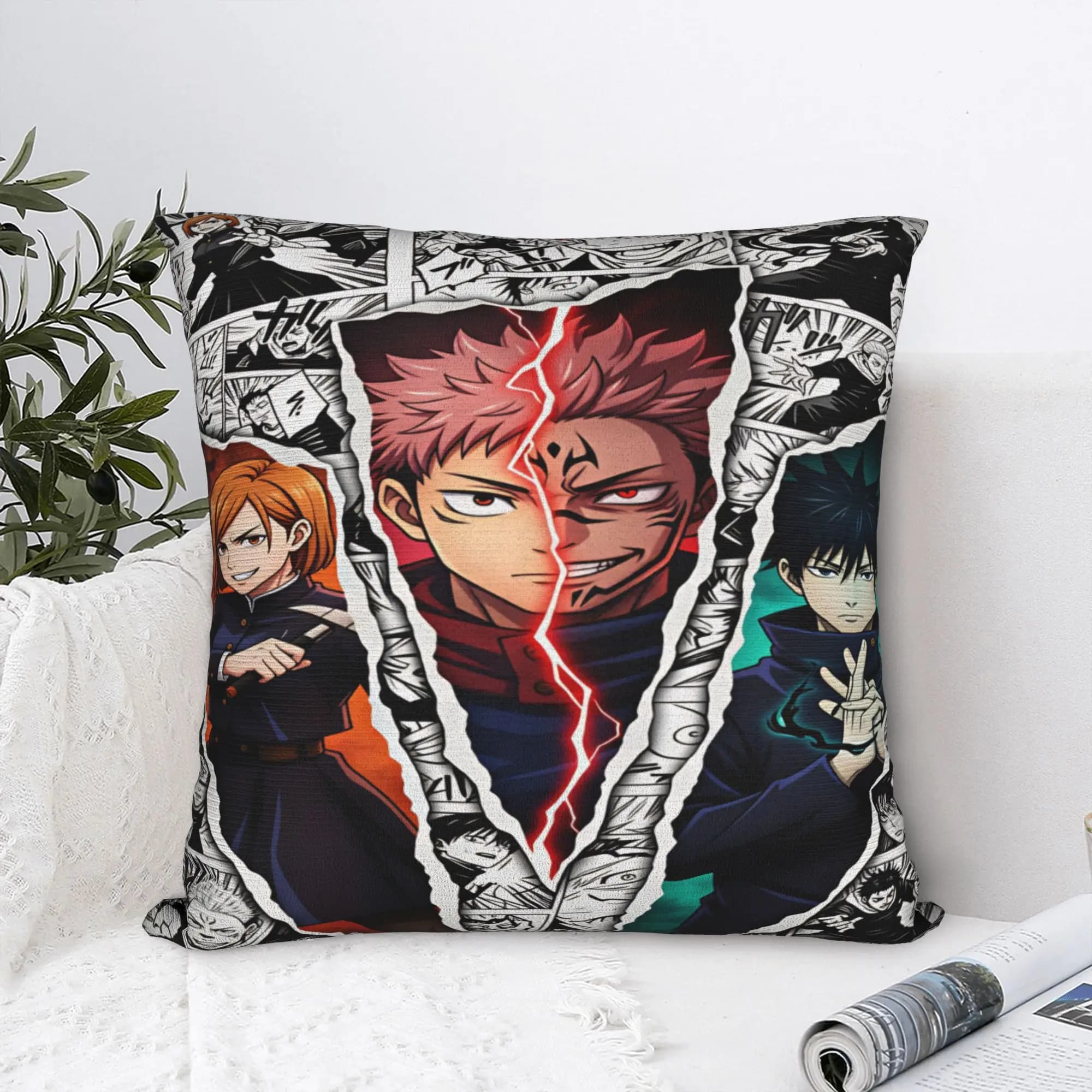 Pillow Case Jujutsu Kaisen Soft Pillow Cover For Sofa Bedroom Home Decor Fashion Pillowcases