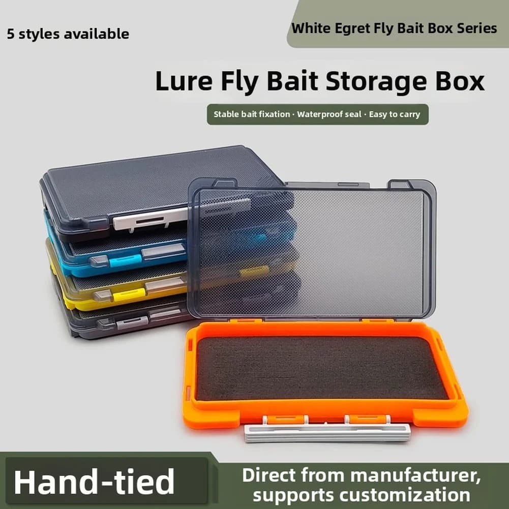 Fishing Tackle Box With EVA Foam Insert Waterproof Lure Storage Case For Fly Fishing Hooks Sturdy Carbon Steel Lock 17.5x10.4cm