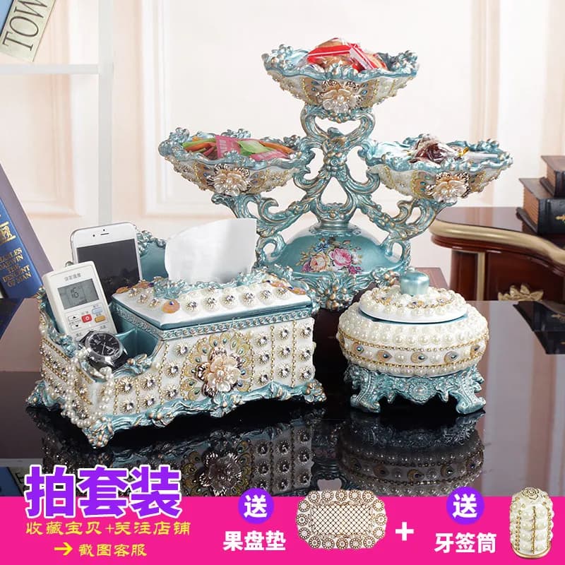 Tall fruit plate set Living room tea table Multi-layer household dried fruit plate decoration