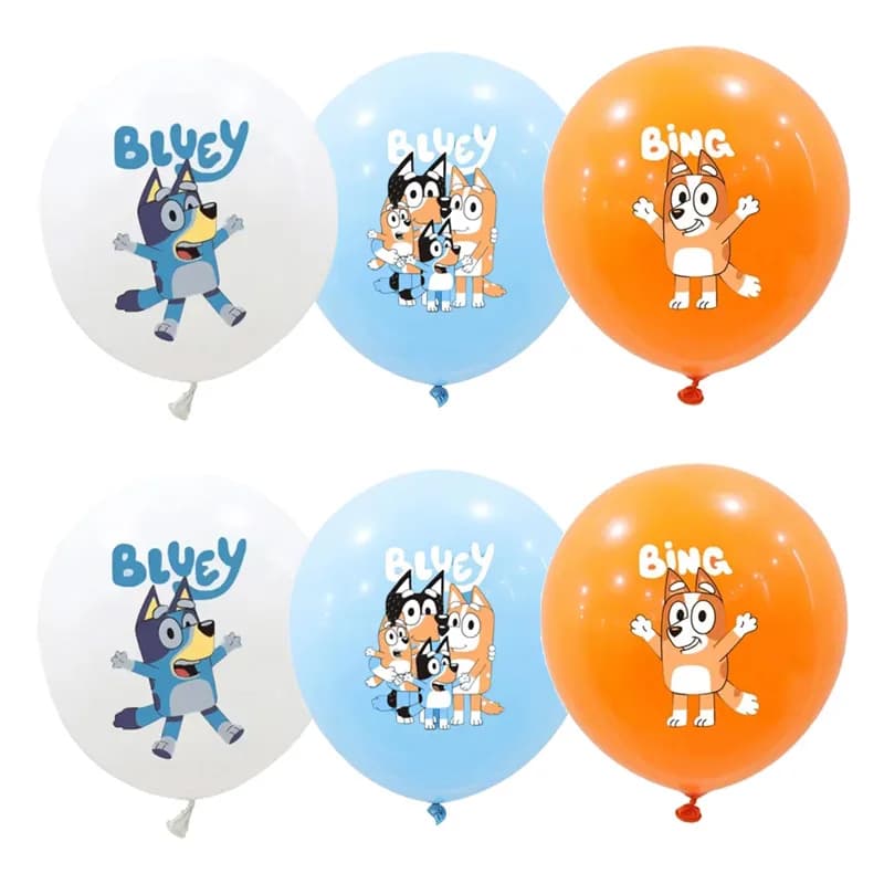 15 Palloncini in Lattice Bluey, Decorazioni per Feste, Cane Cartone Animato, Palloncini Bingo da 12 Pollici per Baby Shower, Forniture per Feste di Compleanno, Regali per Bambini