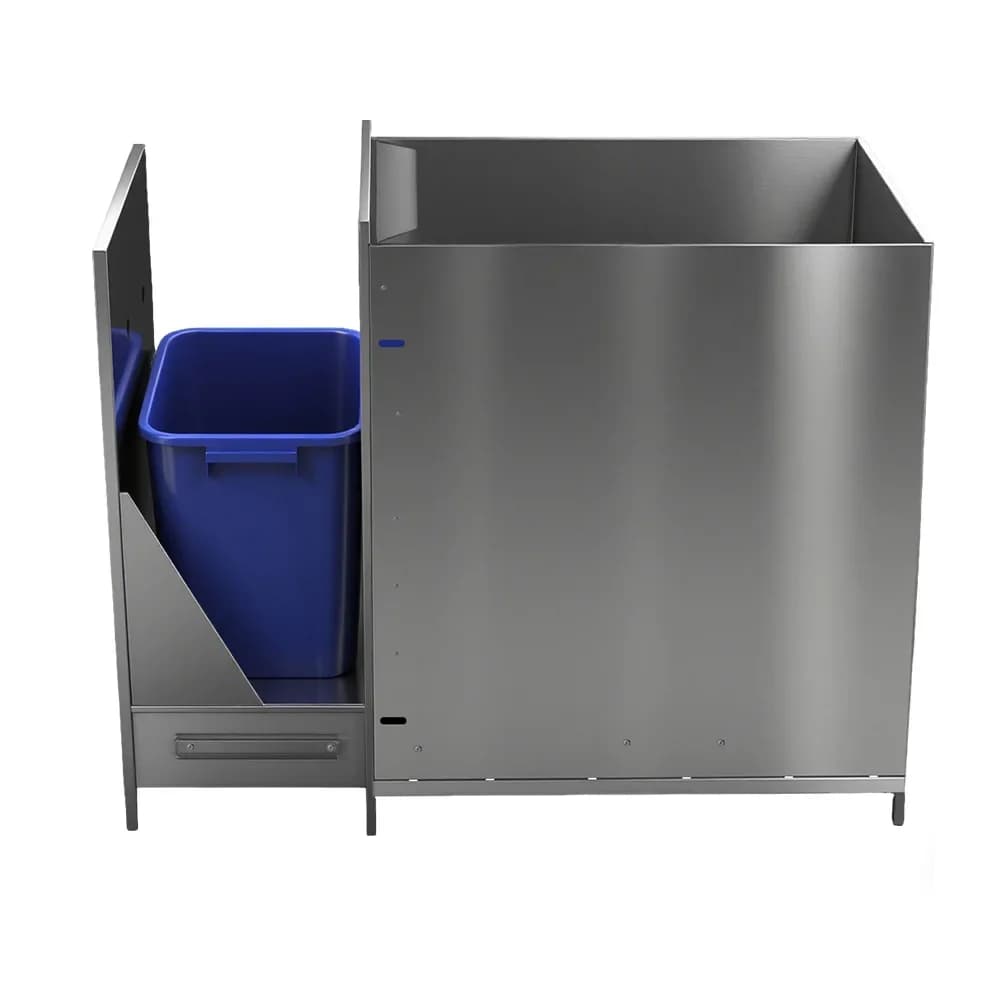 Cassetto Estraibile per Rifiuti in Acciaio Inox SUS 304 Serie Classica Singola, Accessorio per Cucina Esterna e Isola BBQ