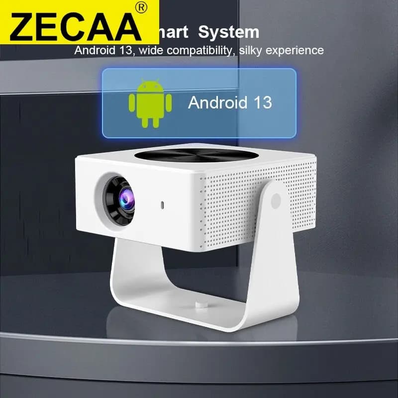 ZECAA Full HD 1080P 240 ANSI 4K 2.4G + 5G Dual Band WiFi 6 Android 13 Proiettore cardanico intelligente portatile Bluetooth 5.0 Smart Home