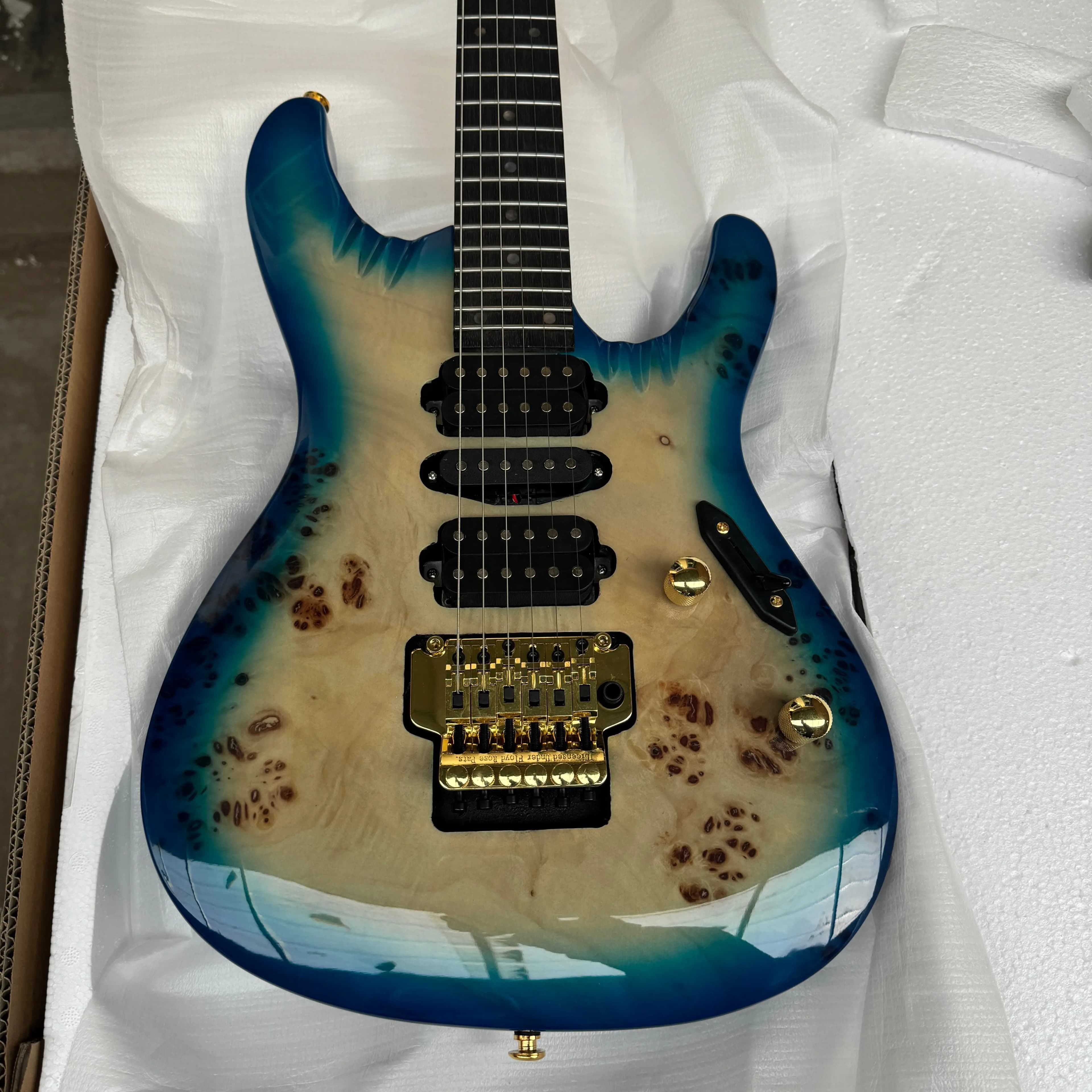 Chitarra Elettrica PRS Blu per Blues Jazz Pop, Ponte Fisso Artigianale, Spedizione Gratuita